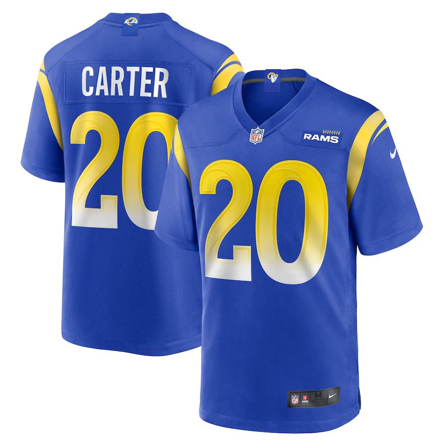 Men Los Angeles Rams 20 TJ Carter Nike Royal Game Player NFL Jersey